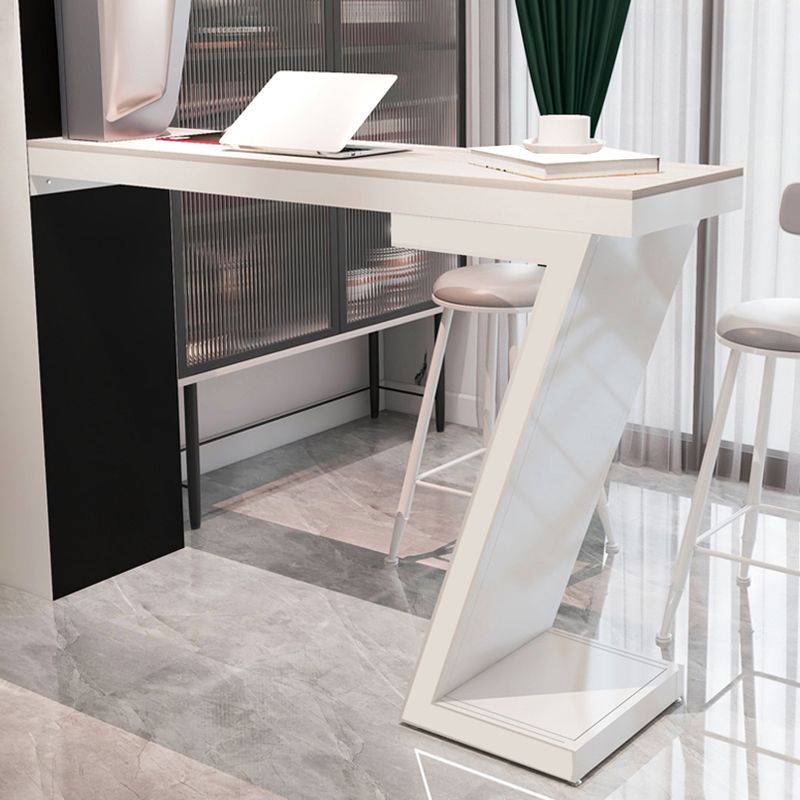 Contemporary Style Bar Height Table Rectangle Stone Bistro Bar Desk