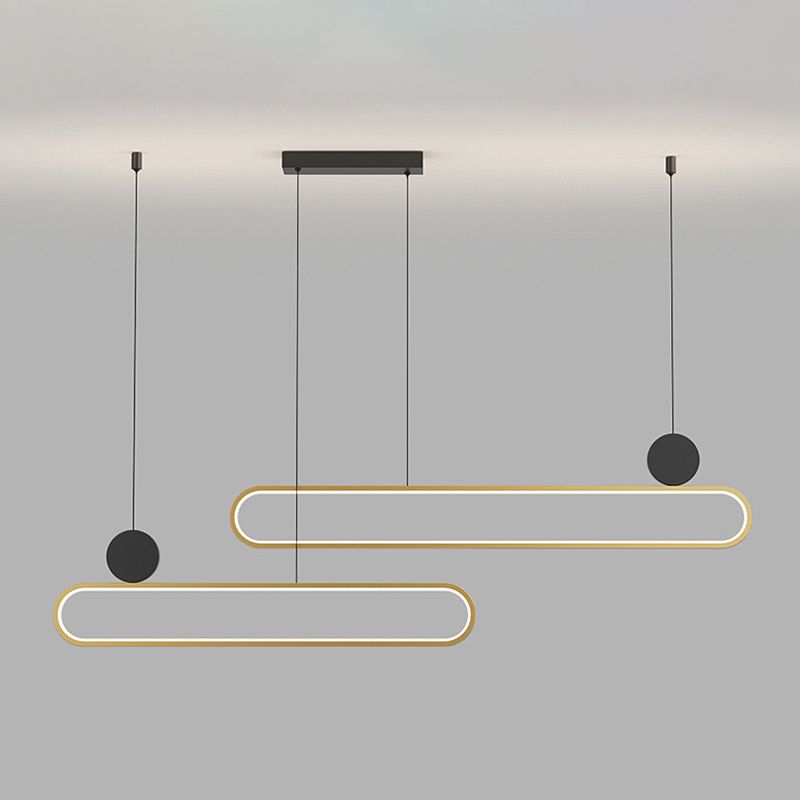 Contemporary Style Linear Shape Island Lights Metal Island Pendant Lights in Gold