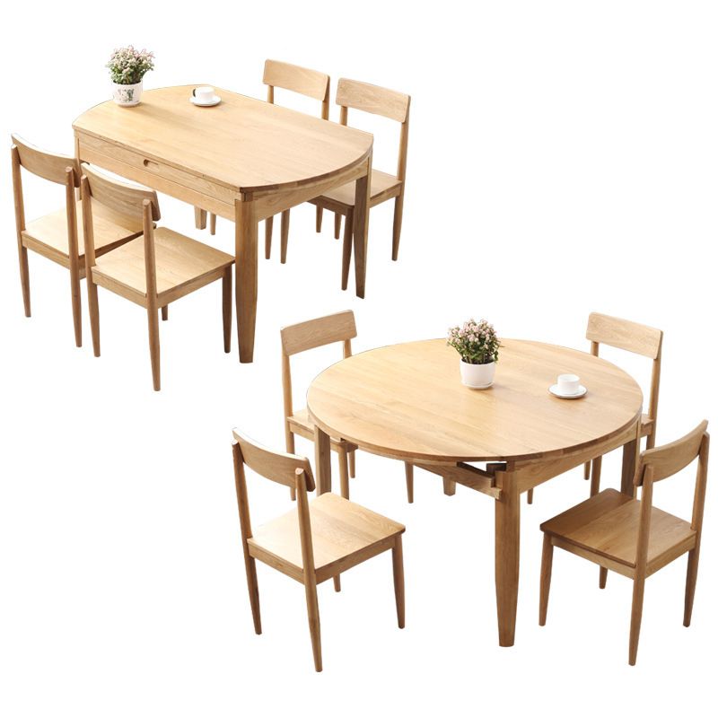 Minimalist Wooden Dining Set Standard Height with 4 Legs Base Dining Room Set for Home Use