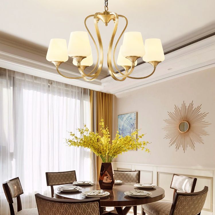 Jar-Shaped Pendant Lights Modern Glass Pendant Chandelier in Gold