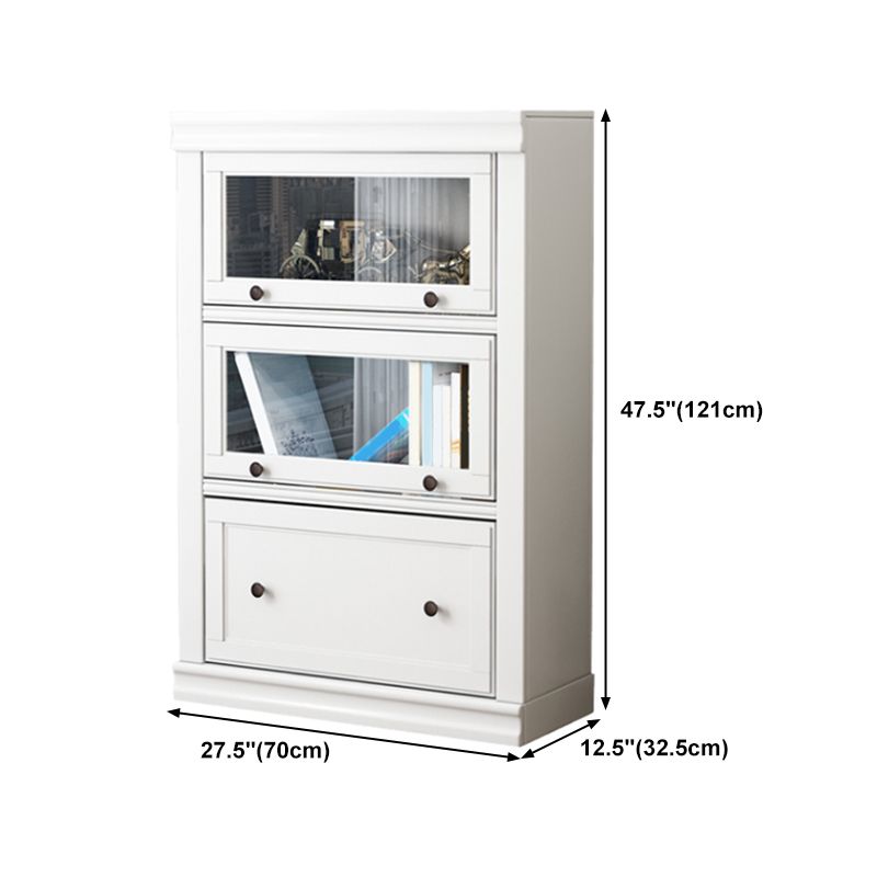 Contemporary Standard Bookcase Wooden Closed Back Bookshelf With Cabinet