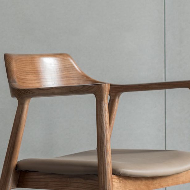 Traditional Open Back Chair Dining Arm Chair with Wooden Legs for Kitchen