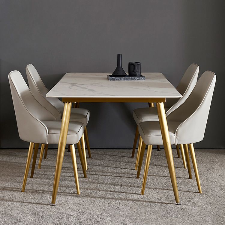 Modern Style Sintered Stone Dining Table with White Rectangle Shape Table for Home Use