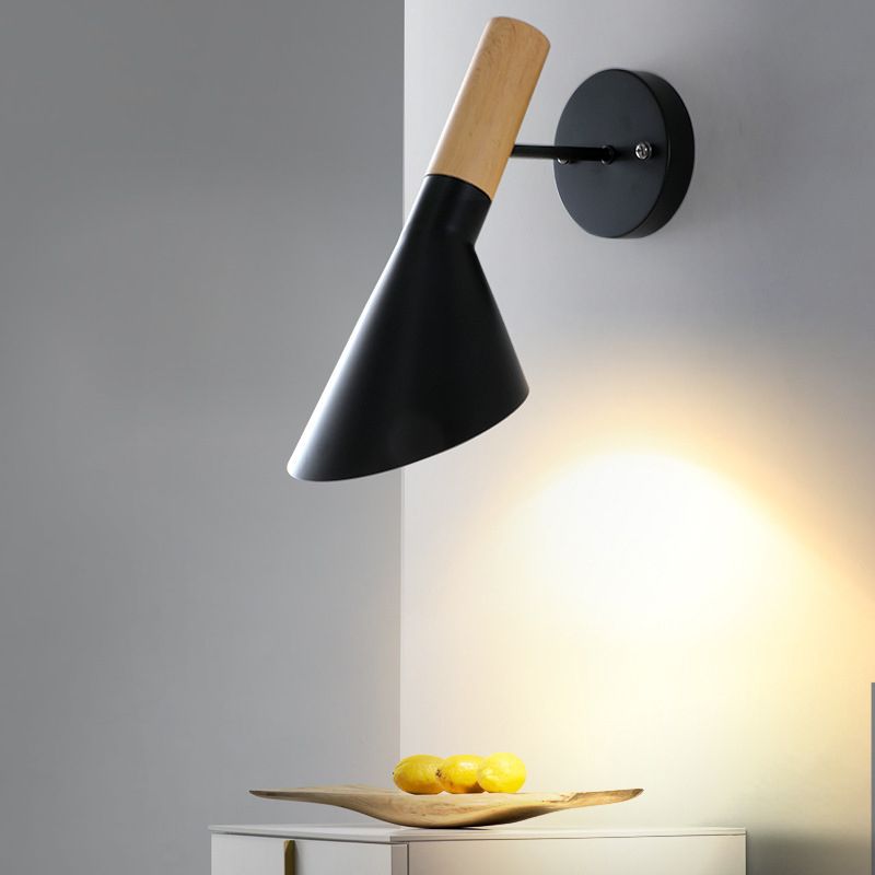 Contemporary Wall Light Black/White Metal Lighting for Living Room