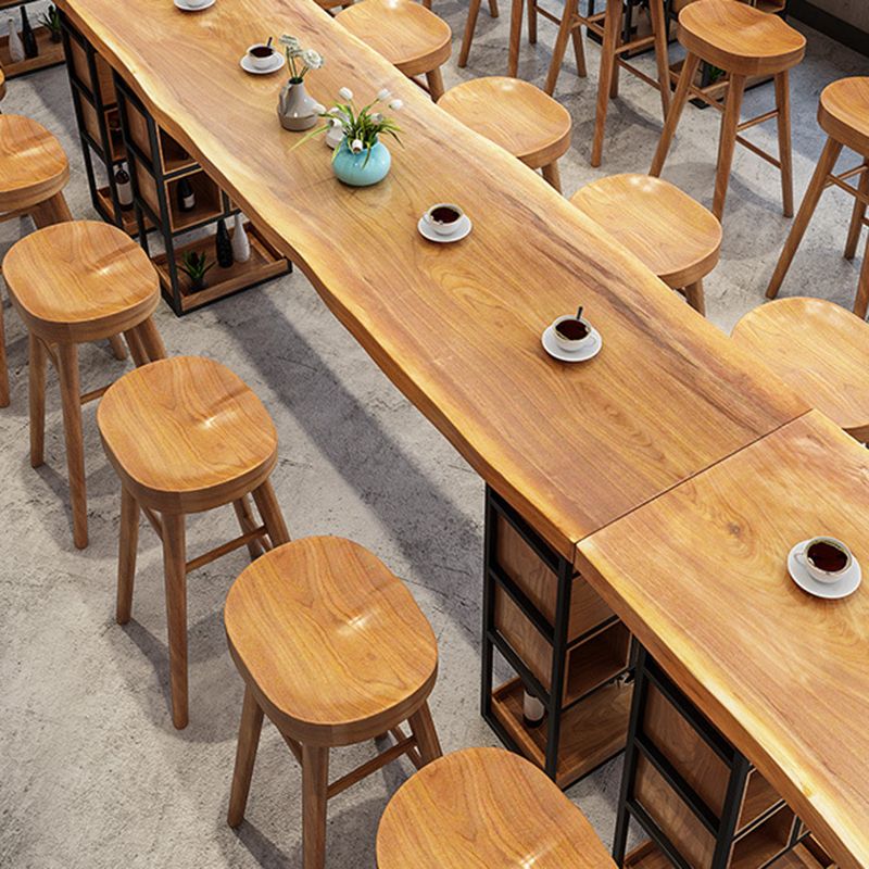 Contemporary Bar Table Set 1/4 Pieces Rectangle Solid Wood Bar Table Set for Indoor