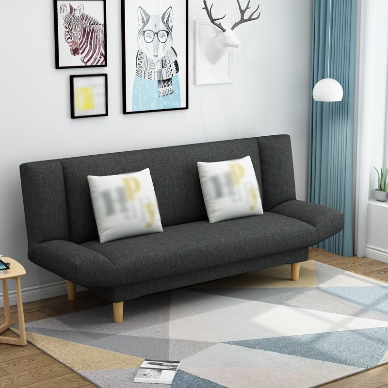 Linen Armless Sleeper with 2 Pillows Back for Apartment 29.53"