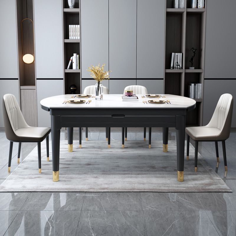 Round Dining Site Table Traditional Luxury Dinner Room Furniture with Drop-Leaf