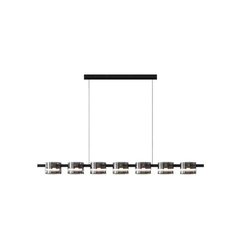 1 Light Chandelier Lighting Fixtures Modern Glass Hanging Lamp Kit in Black