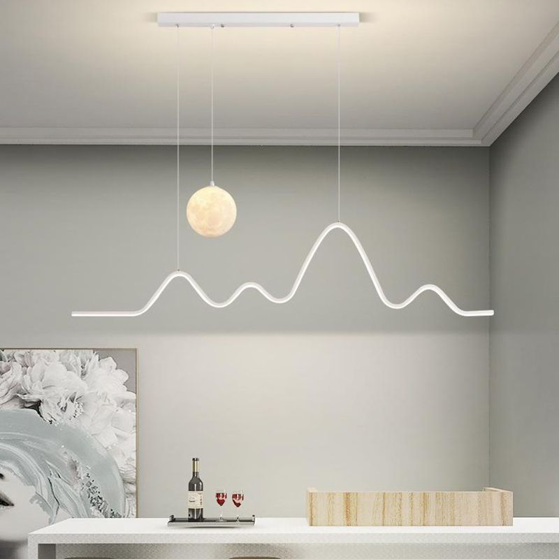 2-Light Modern Island Lighting Golden/Black/White LED Ceiling Light for Bedroom