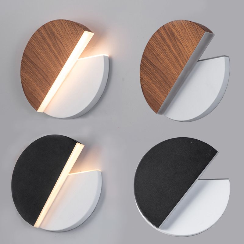 Iluminación de pared de sombra redonda de metal lámpara de pared de luz simple moderna