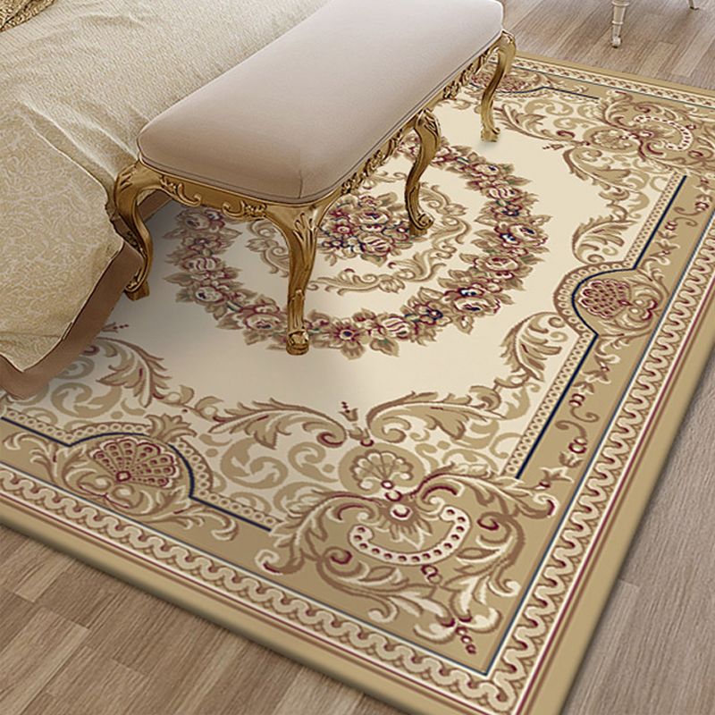 Multi Colored Living Room Rug Olden Floral Pattern Carpet Polyster Easy Care Machine Washable Indoor Rug