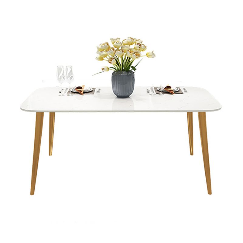 Contemporary Dining Set 1/2/5 Pcs Marble Dining Table with Cow Horn Chairs