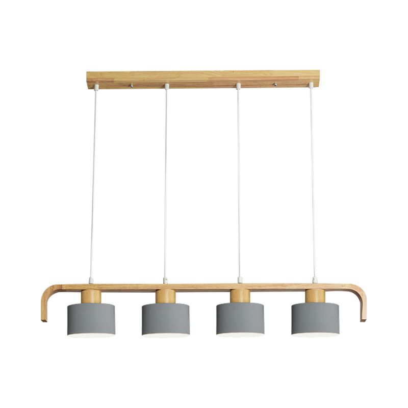 Metal Drum Shade Island Light 3/4 Heads Nordic Simple Chandelier Light for Dining Room Kitchen