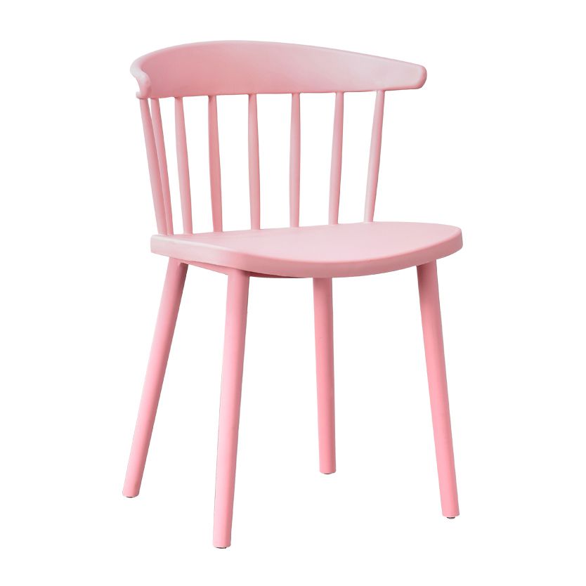 Contemporary Style Plastic Dining Armchair Windsor Back Side Chair for Home