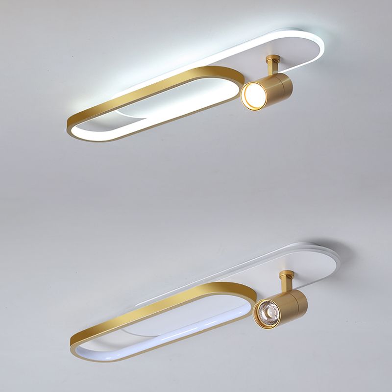 Moderne, lineare, ultradünne Deckenleuchte aus Metall für die Unterputzmontage im Flur