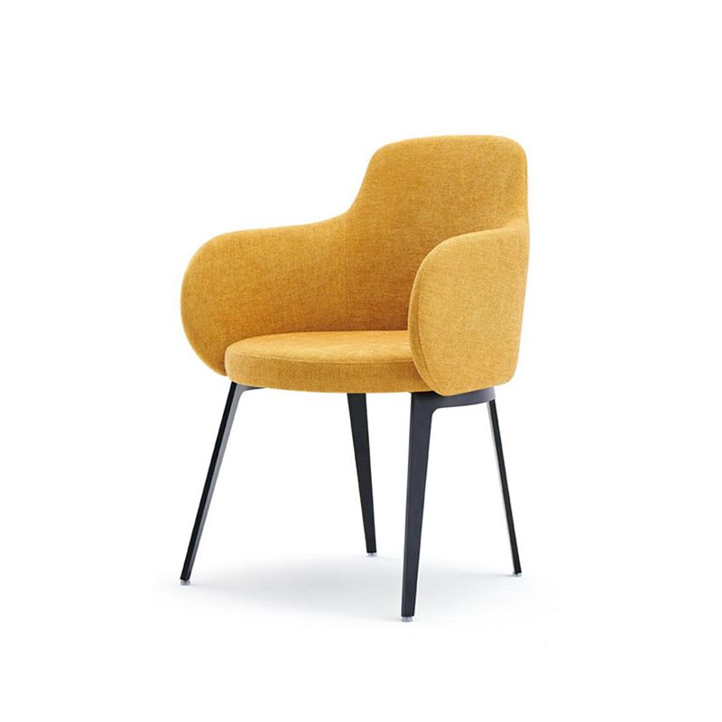 Fixed Back Round Arms Basic Four Leg with Fabric Seat Arms Included Barrel Chair