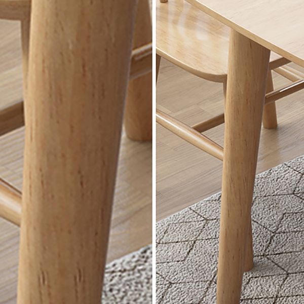 Glam Solid Wood Kitchen Dining Table Rectangle Shape Standard Dining Table with 4 Legs Base