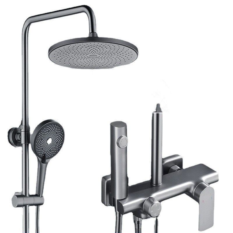 Temperature Control Shower System Valve Included Brass Wall Mounted Shower Combo