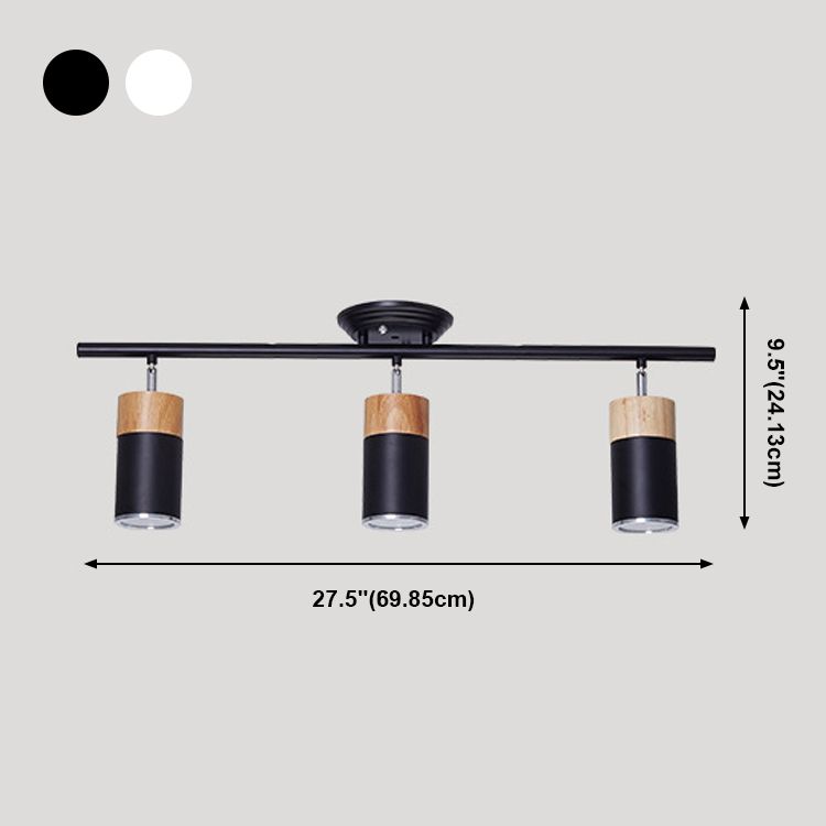 Cylindrique Shape Rail Ceiling Lamp Modern Aluminium Flush Mount for Clothing Store