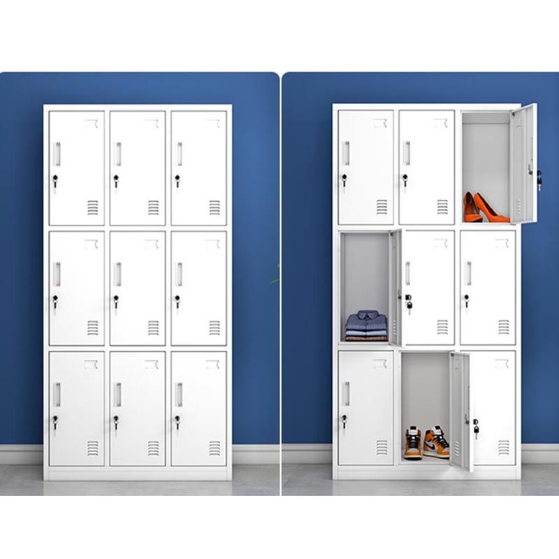 White Metal Wardrobe Armoire Contemporary Hinged Wardrobe Cabinet