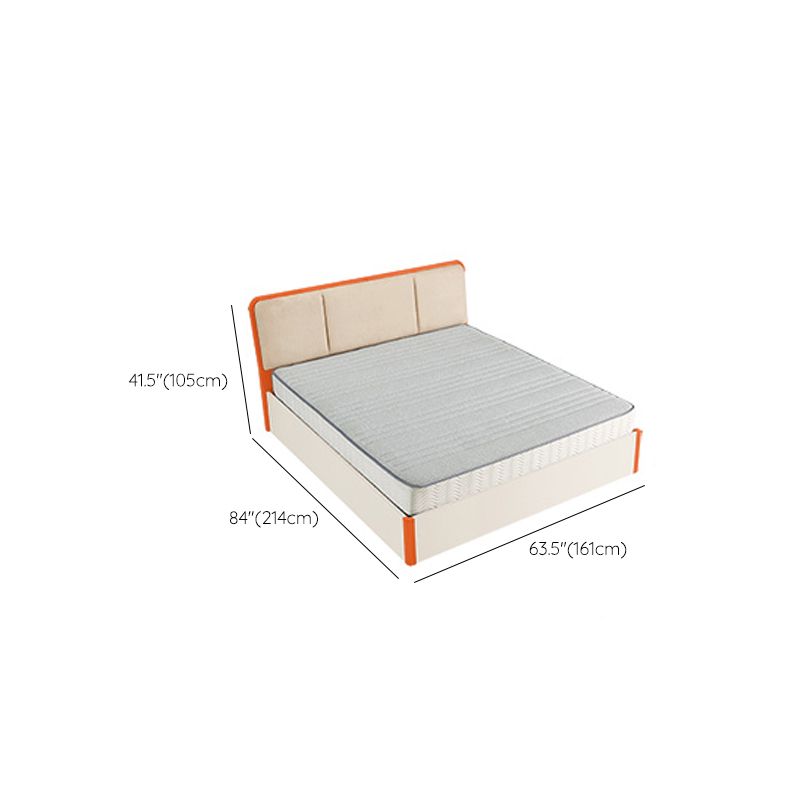 Wood Standard Bed with Upholstered Headboard Mattress Included 41.33" High