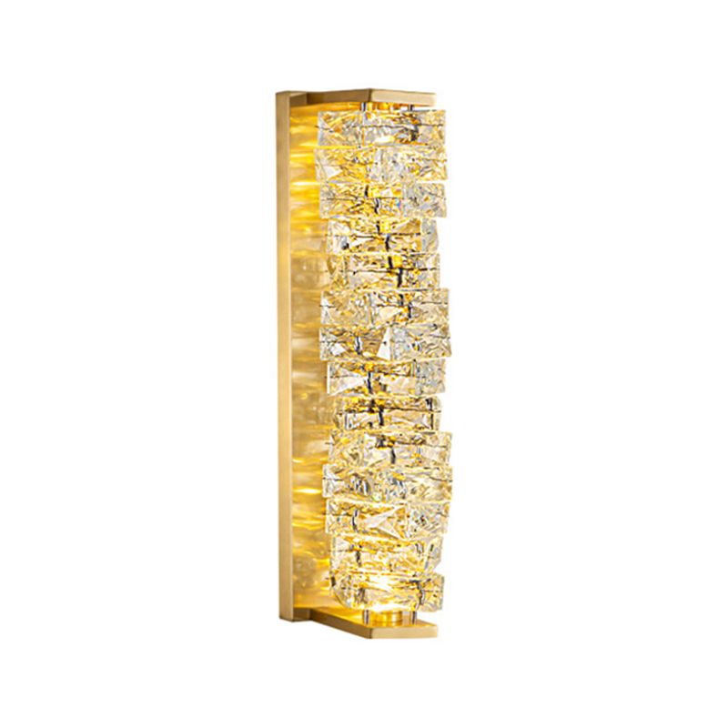 1-Light Geometric Sconce Light Fixture Modern Crystal Wall Light