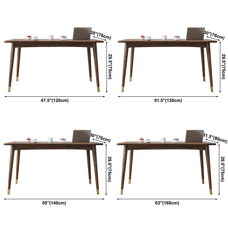 Modern Style Ash Wood Dining Table 4 Legs Rectangular Table in Wood Color