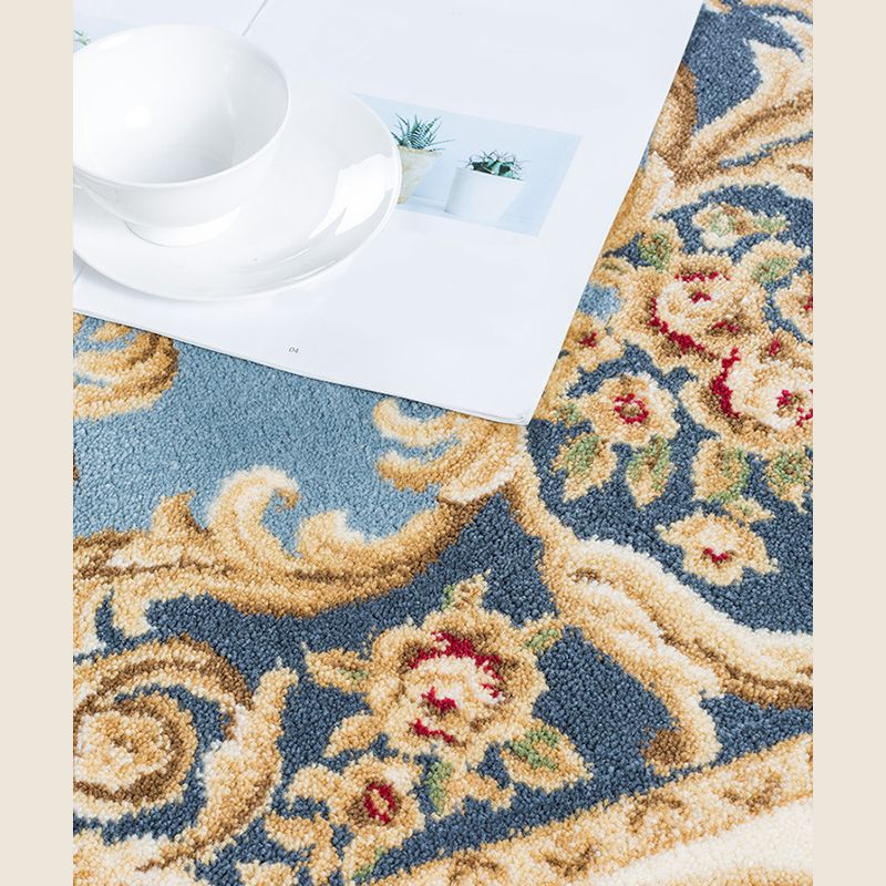 Funky Carpet Modern Floral Print Indoor Rug Polyester Non-Slip Backing Carpet for Living Room