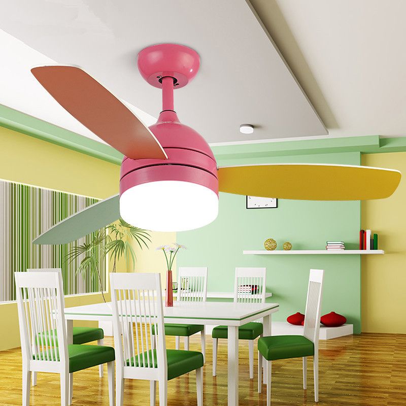 Kids Style 1 - Light Fan Light 3 Wood Blades Ceiling Fan Fixture