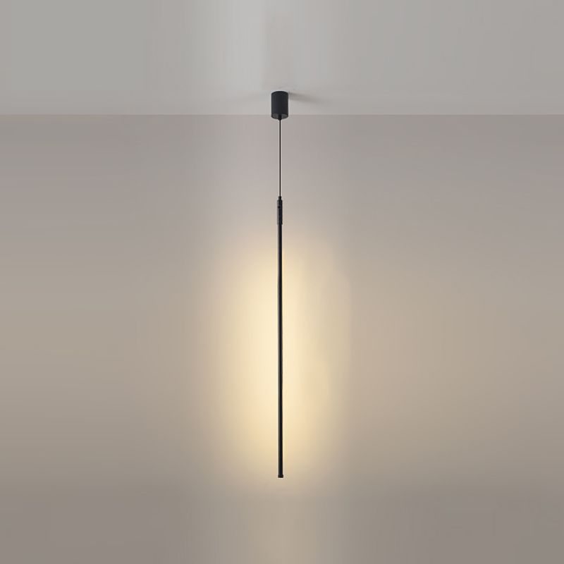 Pendre de style moderne linéaire en métal à 1 lumière pour le restaurant