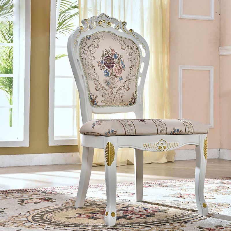 Victorian Upholstered Home Side Chair King Louis Back Matte Finish Dining Chair (Set of 2)