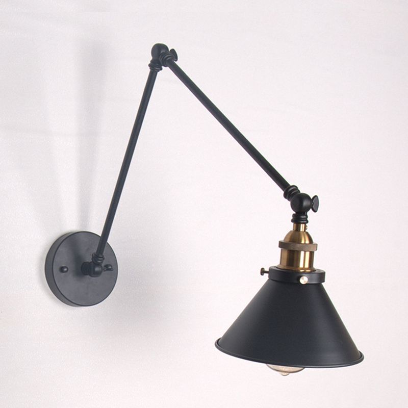 Luci da parete del braccio oscillante in stile industriale retrò per la camera da letto per camera da letto