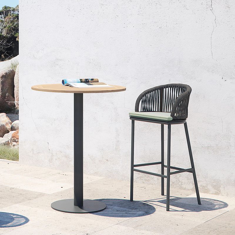 Contemporary Round Bar Height Set 1/3 Pcs Metal Bar Table Set
