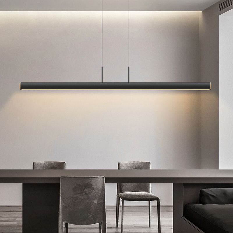 Ideas modernas de iluminación de la isla LED de hierro Lámpara lineal de lámpara lineal para el comedor