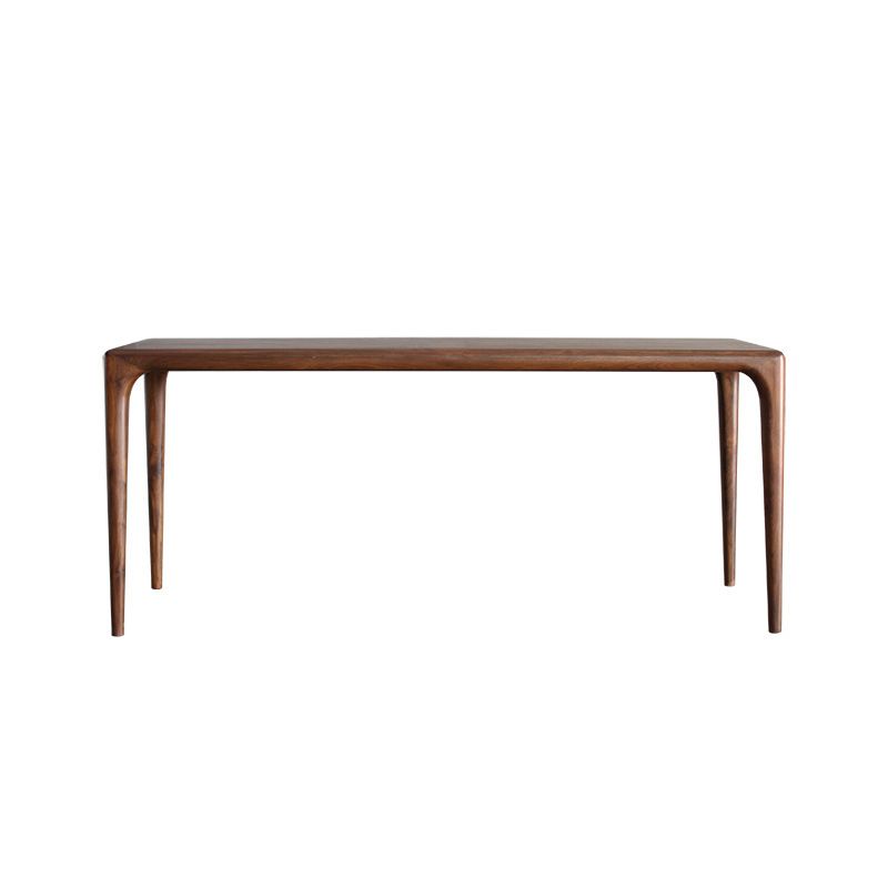 Modern Rectangle Walnut Wood Dining Set 1/2/3/5/7 Pieces Dining Table with Wood Chairs