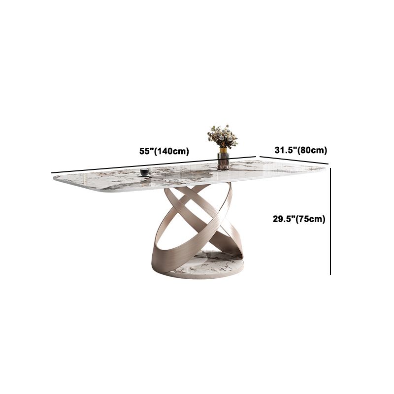 Contemporary Sintered Stone Dining Table Set Rectangle 1/2/5/7 Pieces Dining Set