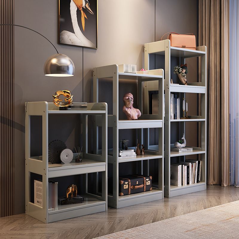 Hedendaagse verticale etagere boekenplank grijs en zwarte rubberhout boekenplank