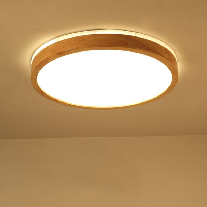 Ronde inbouwverlichtingsarmaturen Eenvoud Houten plafondverlichtingsarmaturen voor slaapkamer