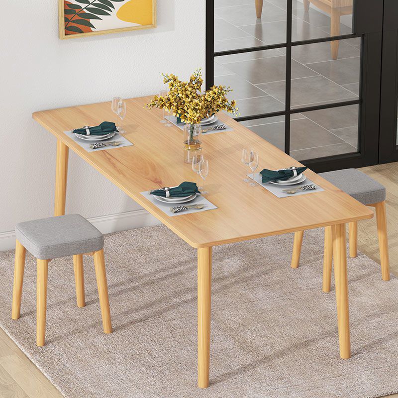 Industrial Wood Rectangle Dining Table Kitchen Standard Dining Table with 4 Legs