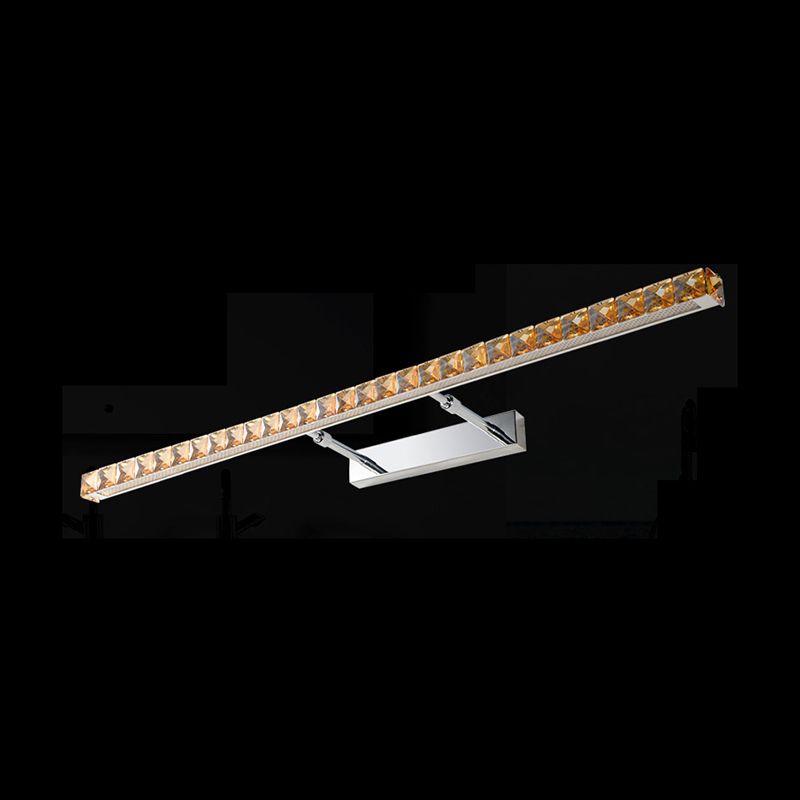 1 Light Linear Vanity Lighting Fixtures Modern Style Crystal LED Mirror Lights