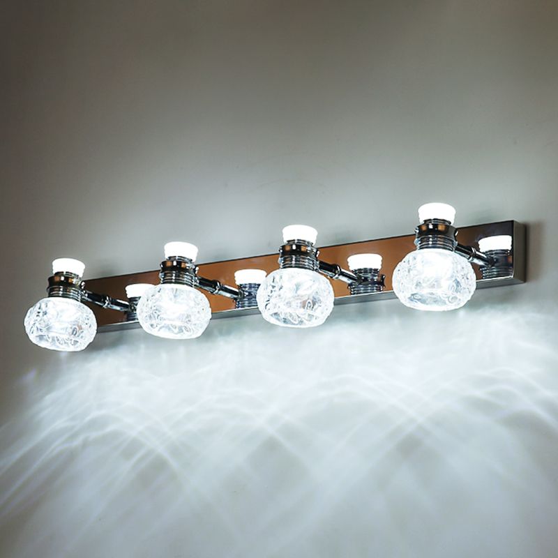 Round Bathroom Wall Lighting Fixture Crystal Minimalist Wall Mounted Lighting in Clear