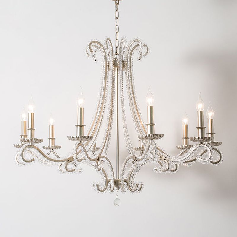 American Style Candle Chandelier Light Fixtures Multi-Head Hanging Pendant Lamps for Living Room