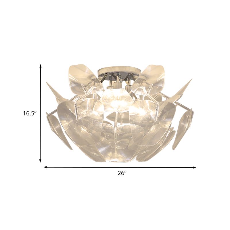 Luz empotrada contemporánea de 3 bombillas de montaje empotrado de techo de cono de pino de PVC transparente para sala de estar