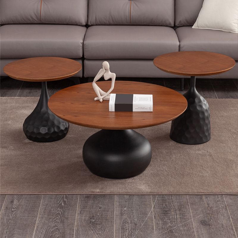 Pedestal Coffee Table Contemporary Solid Wood Coffee Cocktail Table