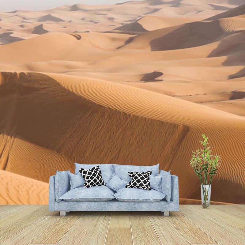 Stain-Proof Dune Sea Mural Wallpaper Customized Modernist Wall Decor for Sitting Room