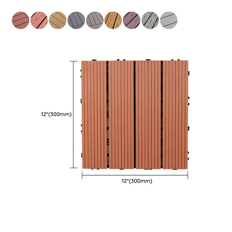 Square PVC Deck/Patio Flooring Tiles Interlocking Installation Outdoor Patio Tiles