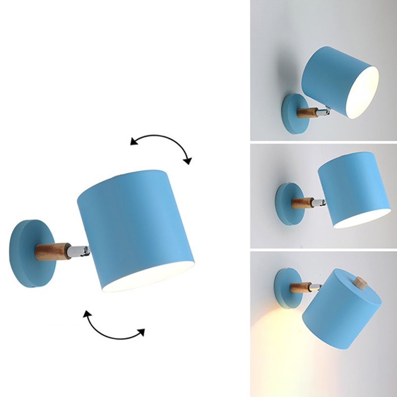 Half Cylinder Shape Metal Wall Light Fixture Modern Style Wall Lamp for Bedroom