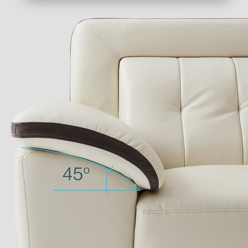 Pillow Top Arm Sectional Sofa with Tufted Genuine Leather Living Room Sectional sofa