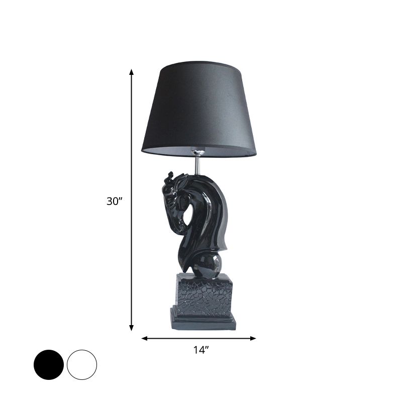 Résine noire / blanc lampe de la lampe de carreau de masse simple