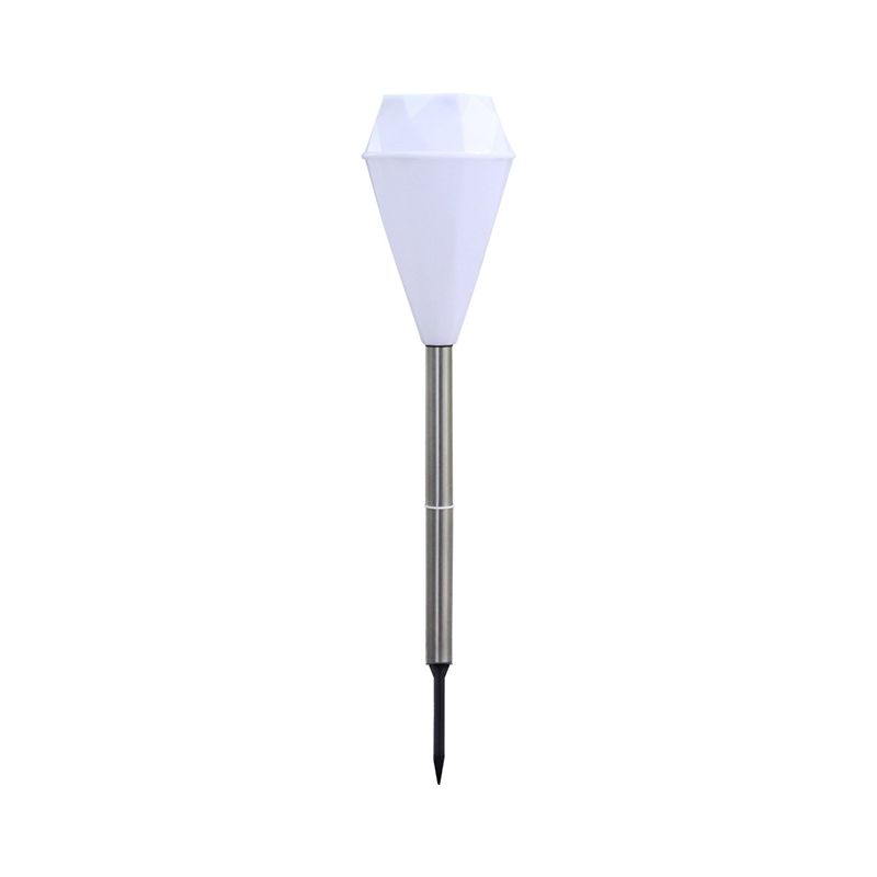Plastic Diamond Solar Ground Lighting Contemporary White LED Landscape Light for Pathway
